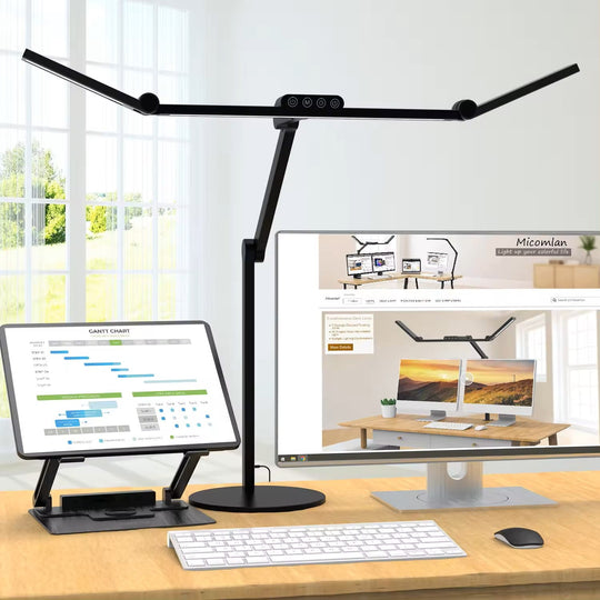 FEDIRAL LED Desk Lamp With Remote Control Round Base