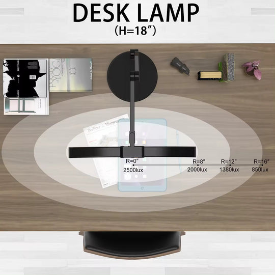 FEDIRAL LED Desk Lamp Curved Light Bar Round Base