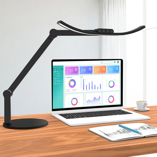 FEDIRAL LED Desk Lamp Curved Light Bar Round Base